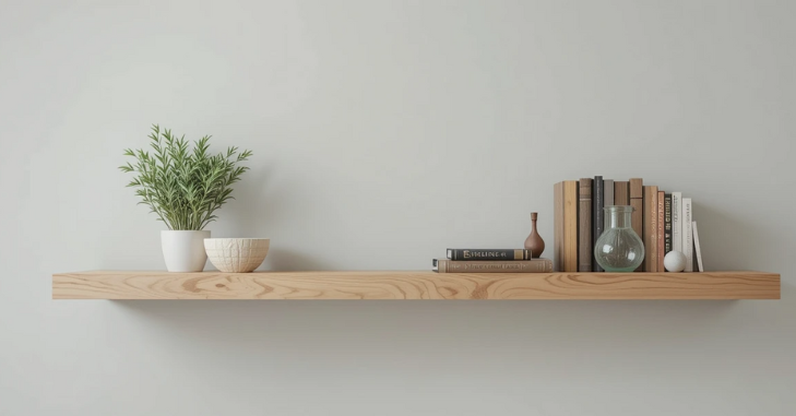 Different materials for floating shelves